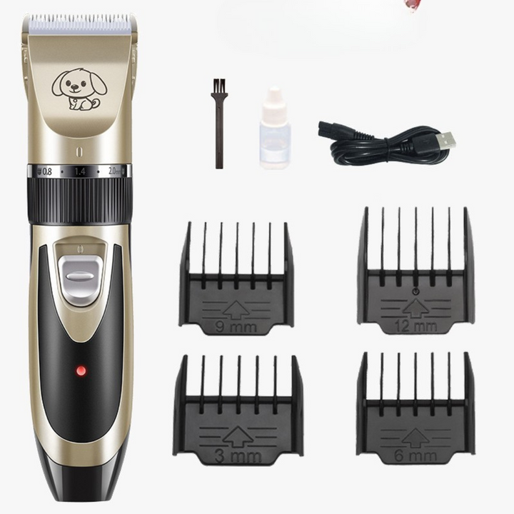 Silent Dog Grooming Trimmer Set with Adjustable Combs