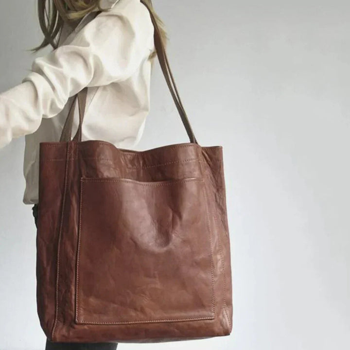 Ines Soft Leather Tote, view 5 - Elena Harper