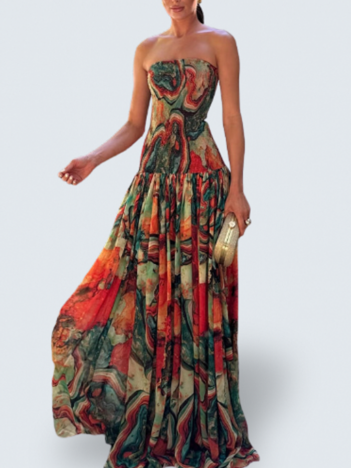 Costantina Flowing Long Dress - Elena Harper