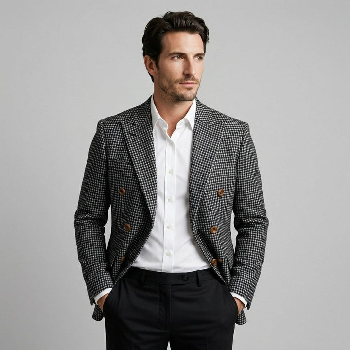 Slim Fit Double-Breasted Blazer for Men