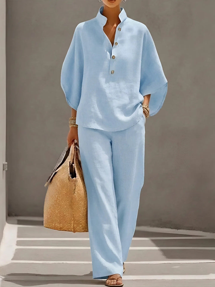 Elena Linen Cotton Two-Piece Set - Elena Harper