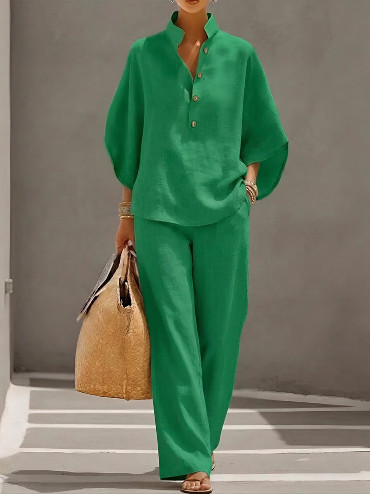 Elena Linen Cotton Two-Piece Set - Elena Harper