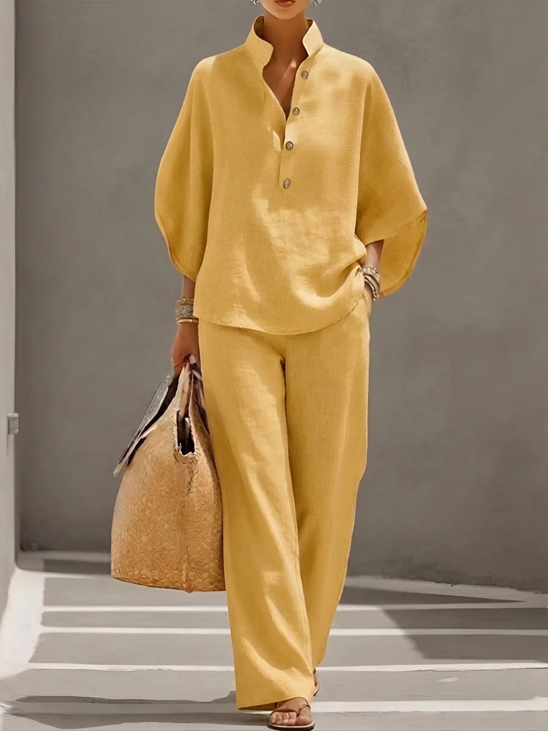 Elena Linen Cotton Two-Piece Set - Elena Harper