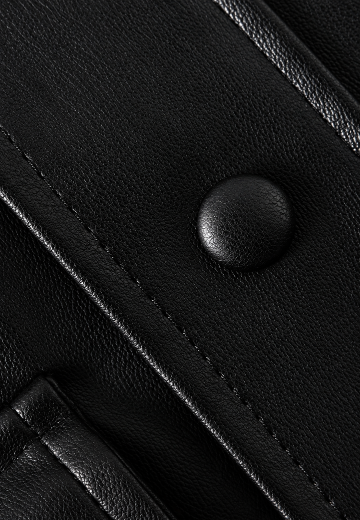 Oversized Faux Leather Jacket with Pockets - Thaïs