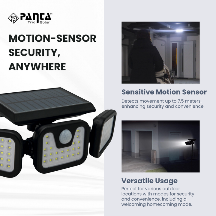 Solar-Powered Outdoor Lights with Motion Sensor