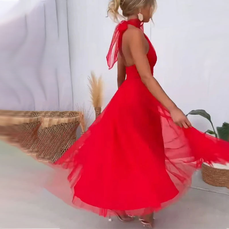 Fashionable Dress with High Neck Air - Elena Harper