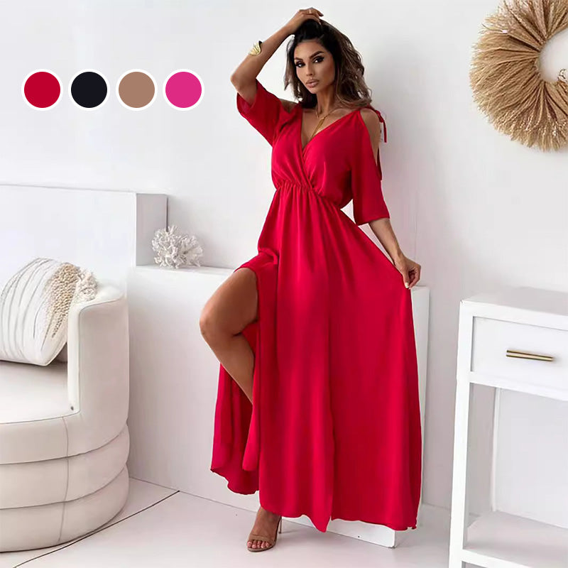 Sienna Elegant Dress with Side Slit - Elena Harper