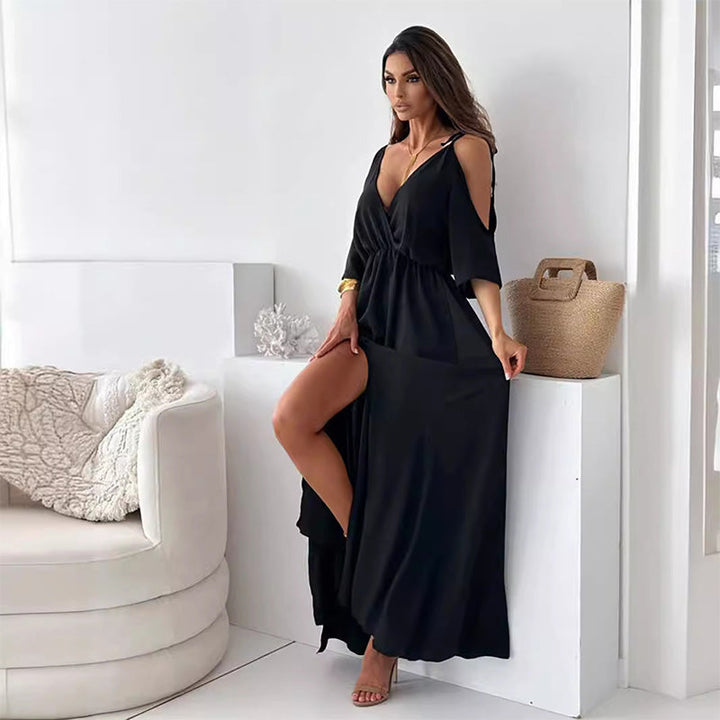Sienna Elegant Dress with Side Slit - Elena Harper