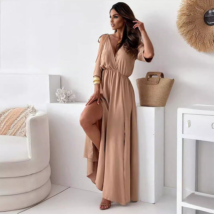 Sienna Elegant Dress with Side Slit - Elena Harper
