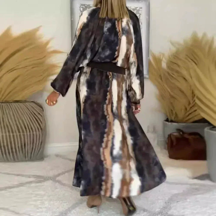 Long Tie Dye Dress for Women, Fluid Cut, Elegant Bohemian