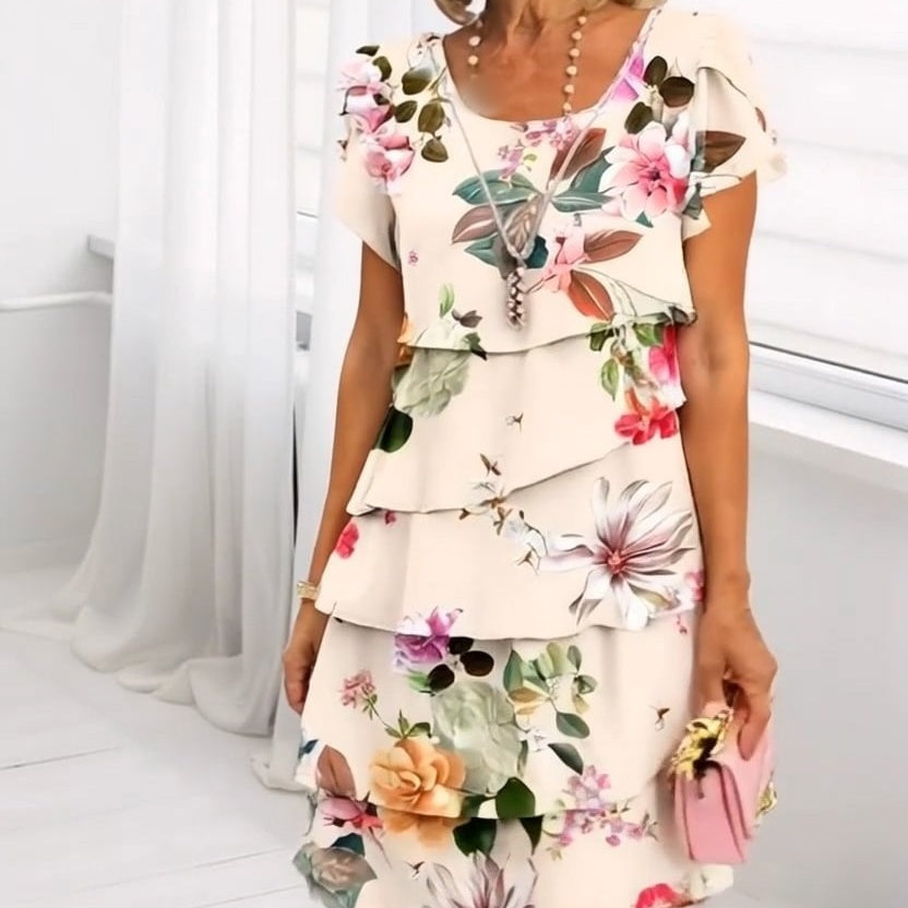 Lyra Graceful Floral Elegance Dress - Elena Harper