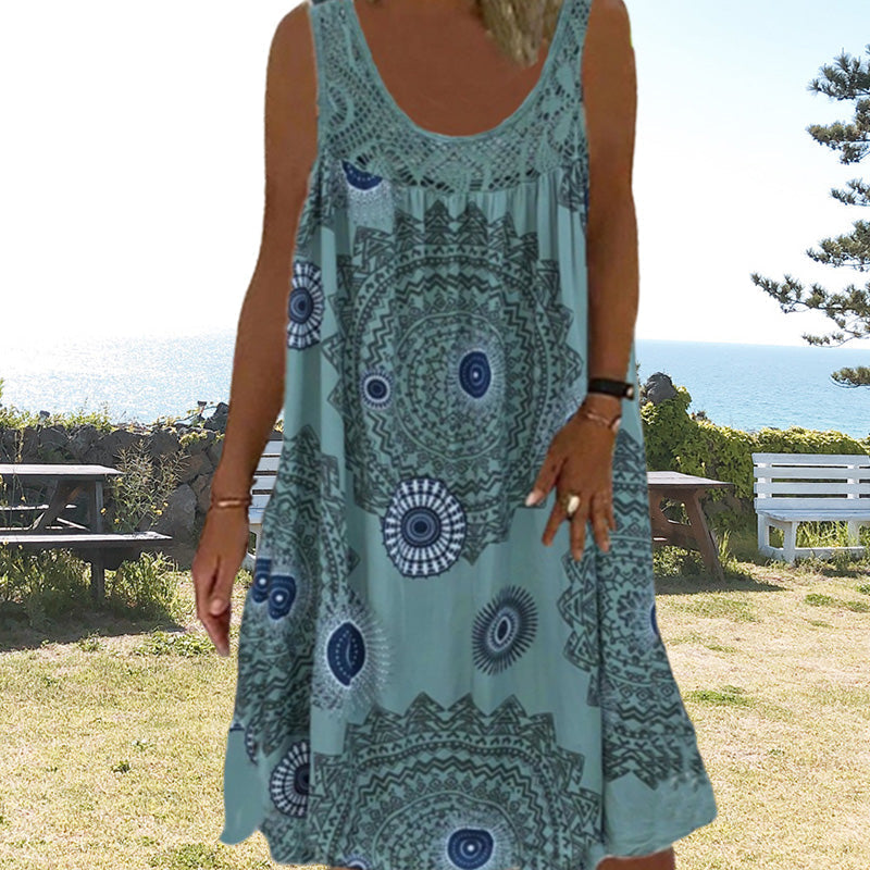 MARISSA – COASTAL BREEZE SLEEVELESS MIDI DRESS