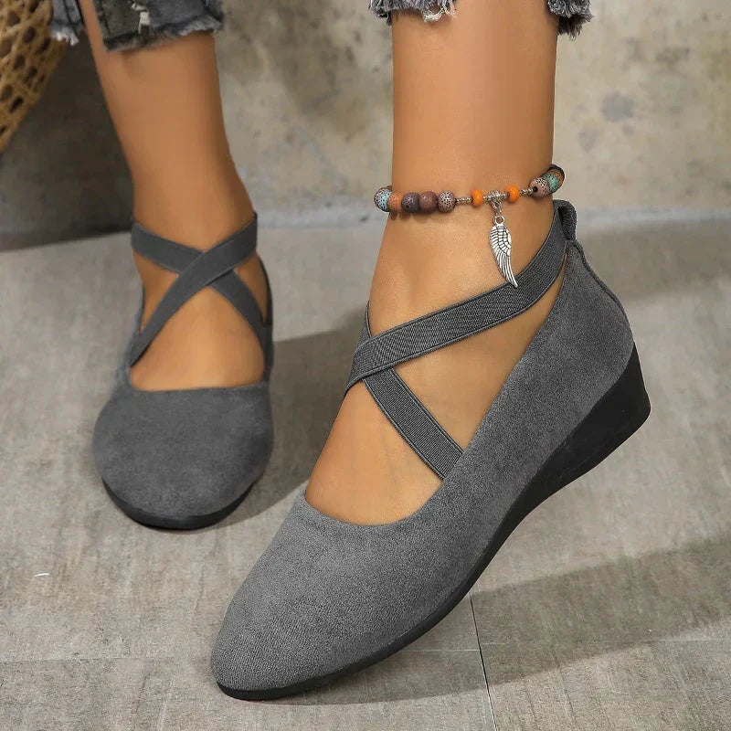 Delphine Comfort Wedge Ballet Flats - Elena Harper