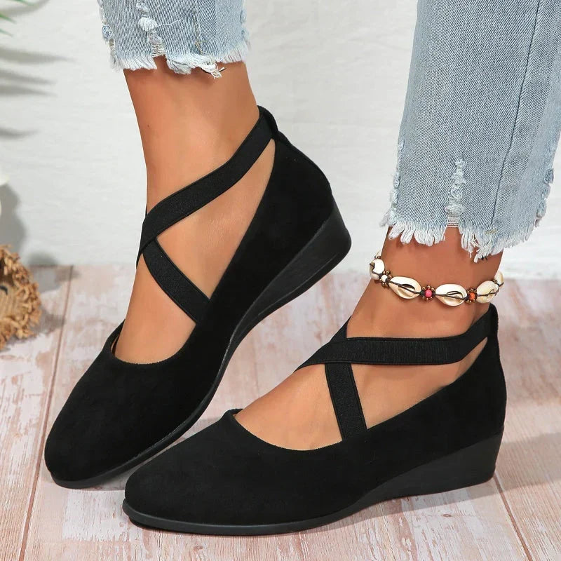 Delphine Comfort Wedge Ballet Flats - Elena Harper