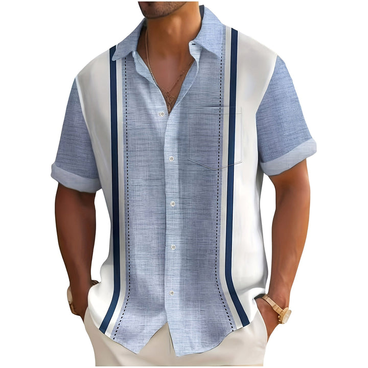 Textured Stripe Shirt for Men - Elena Harper