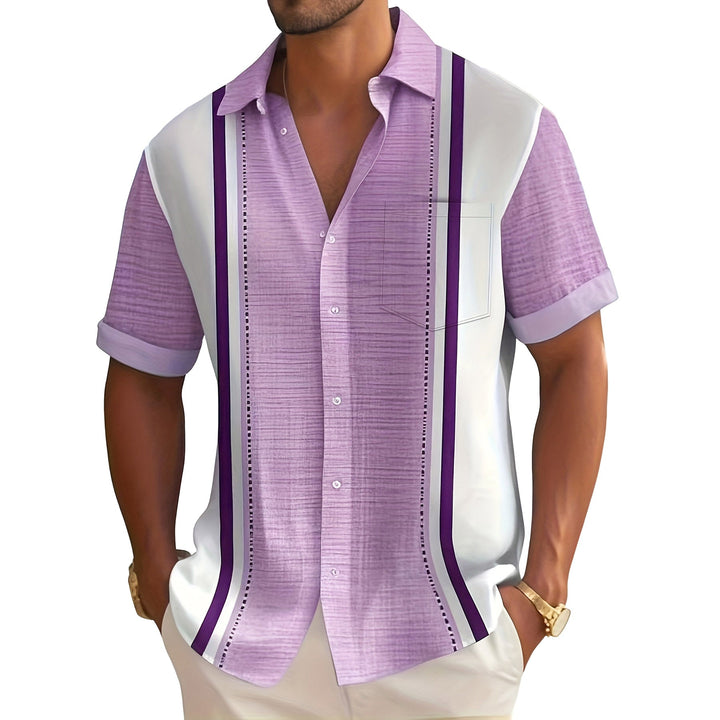 Textured Stripe Shirt for Men - Elena Harper