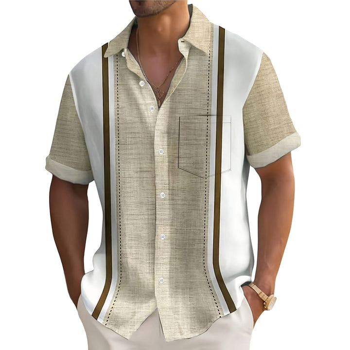 Textured Stripe Shirt for Men - Elena Harper
