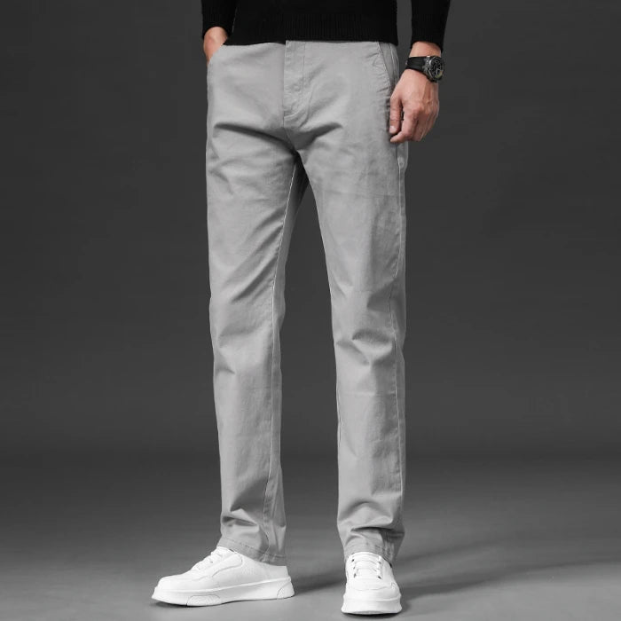 Stretch Chino Men Slim Fit Casual Elastic Waist