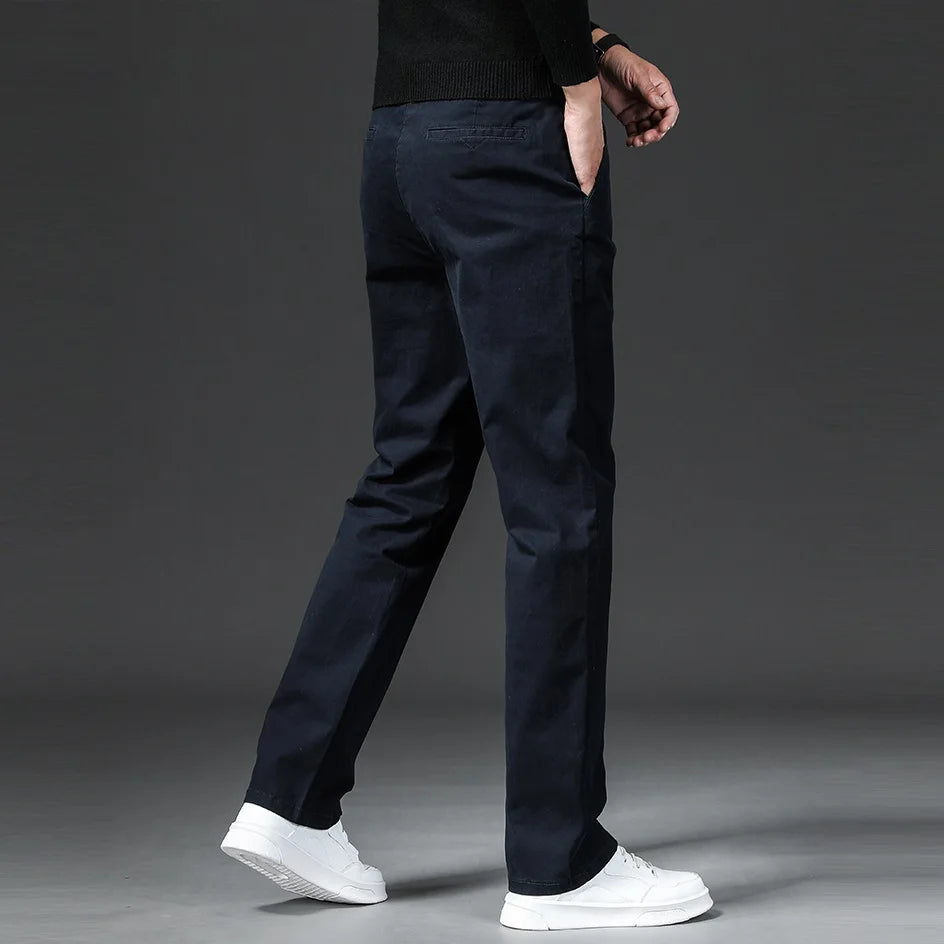 Stretch Chino Men Slim Fit Casual Elastic Waist