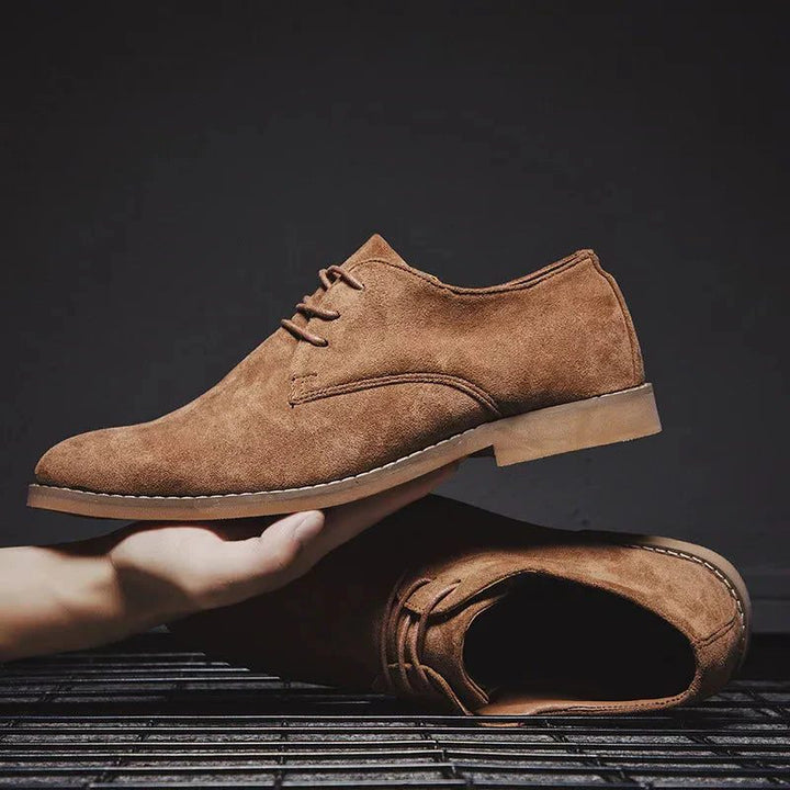 Suede Oxford Shoes with Laces for Men