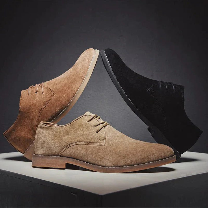 Suede Oxford Shoes with Laces for Men