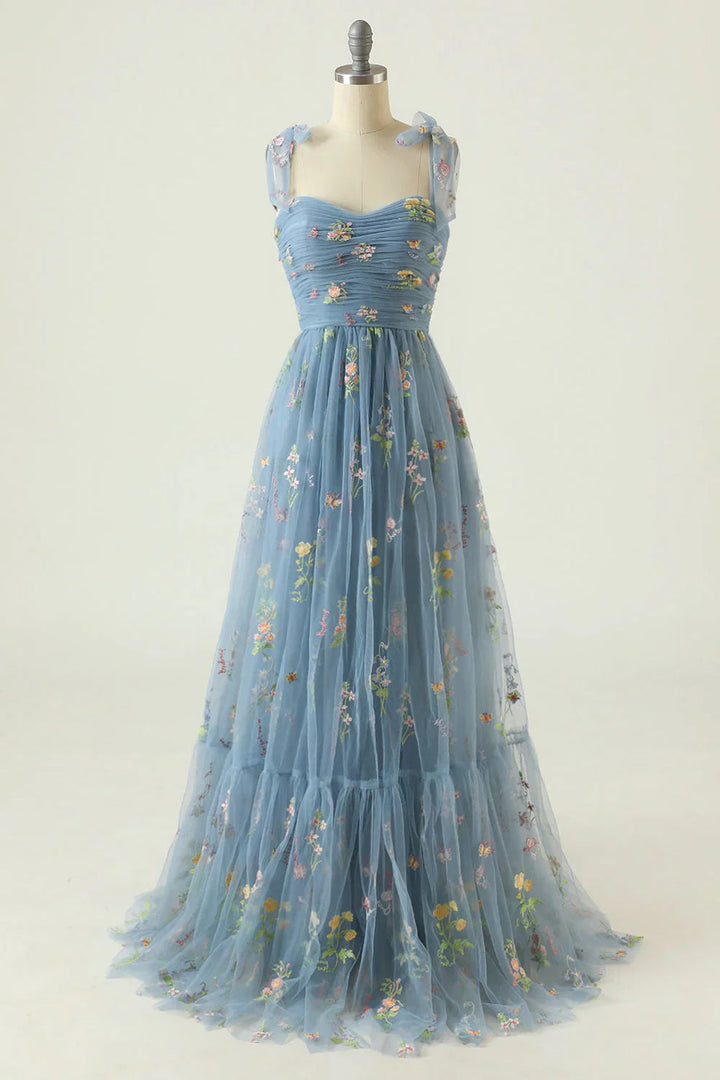 Livia - Tulle Ball Gown with Floral Embroidery
