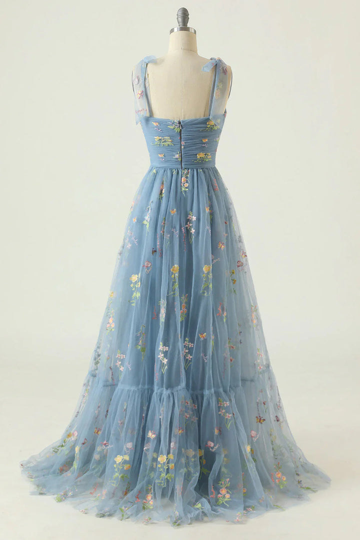 Livia - Tulle Ball Gown with Floral Embroidery