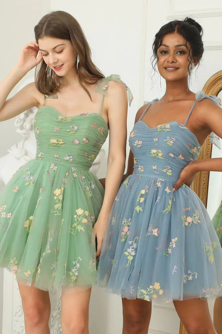 Livia - Tulle Ball Gown with Floral Embroidery