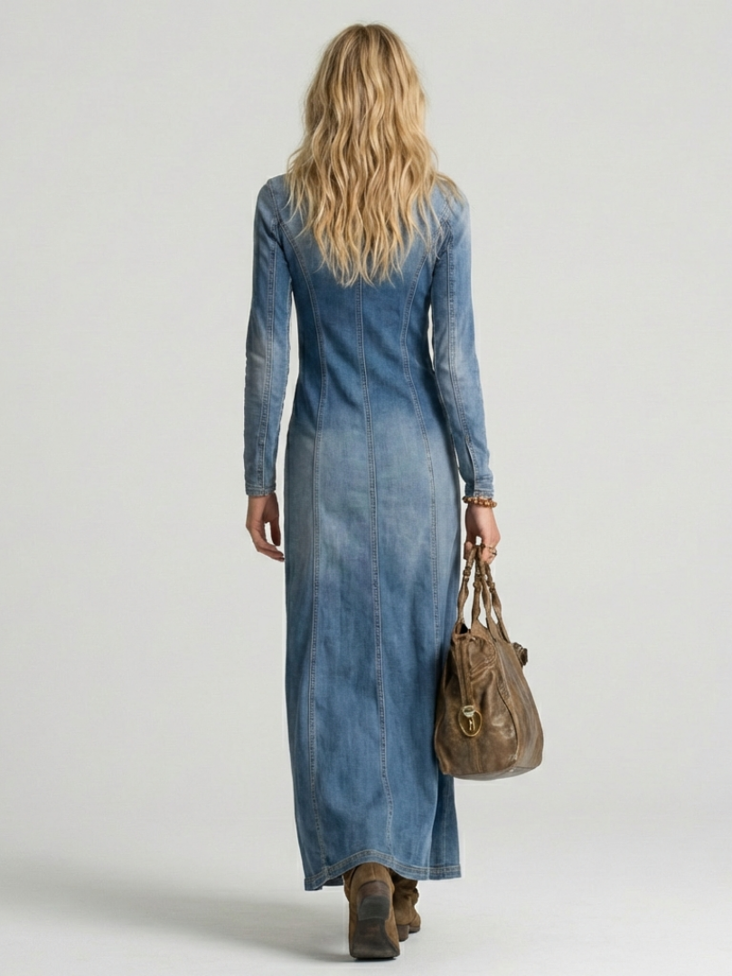 Women's Flowy Button Front Maxi Dress - Effortless Style