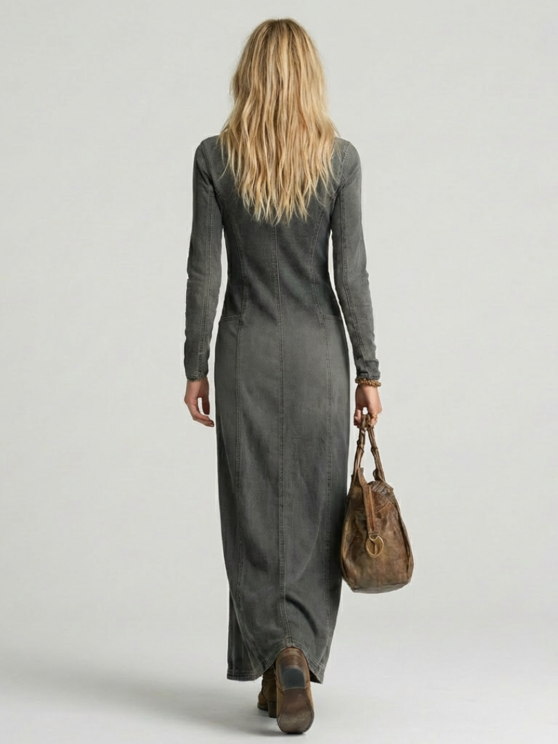 Women's Flowy Button Front Maxi Dress - Effortless Style