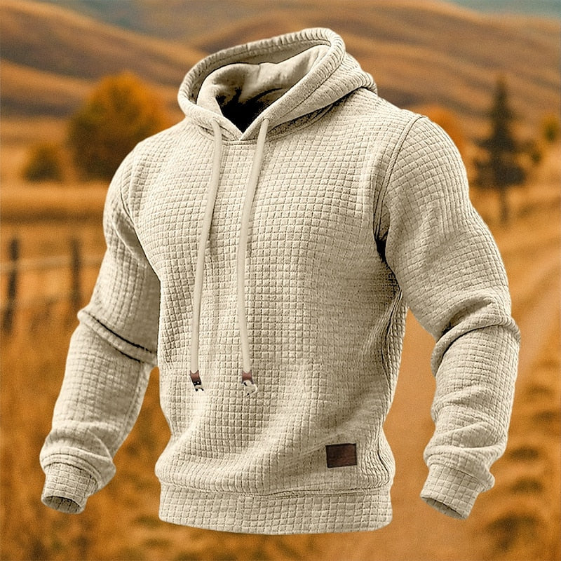 Men's Waffle Knit Oversized Hoodie