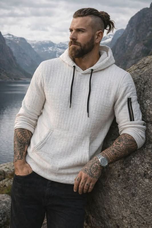 Men's Slim Fit Stretch Polyester Hoodie