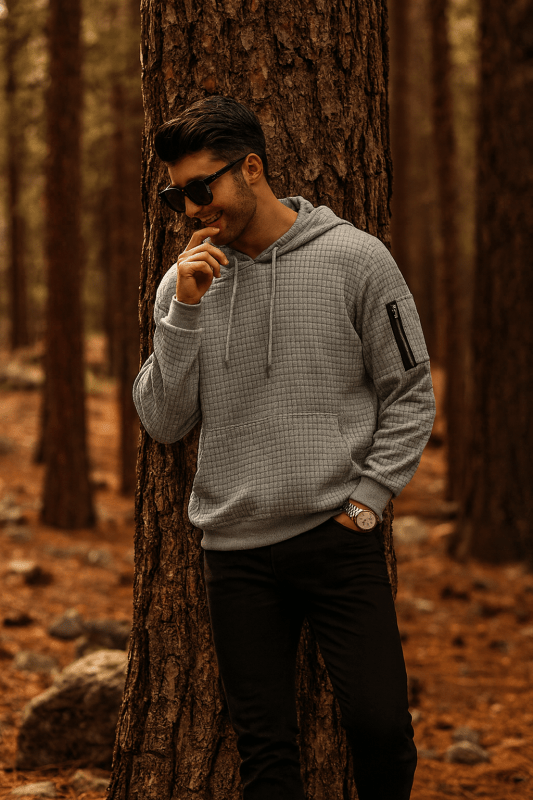 Men's Slim Fit Stretch Polyester Hoodie