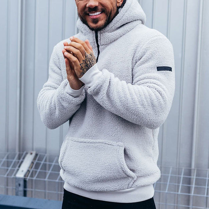 Men's Hooded Sweatshirt with Fleece Effect