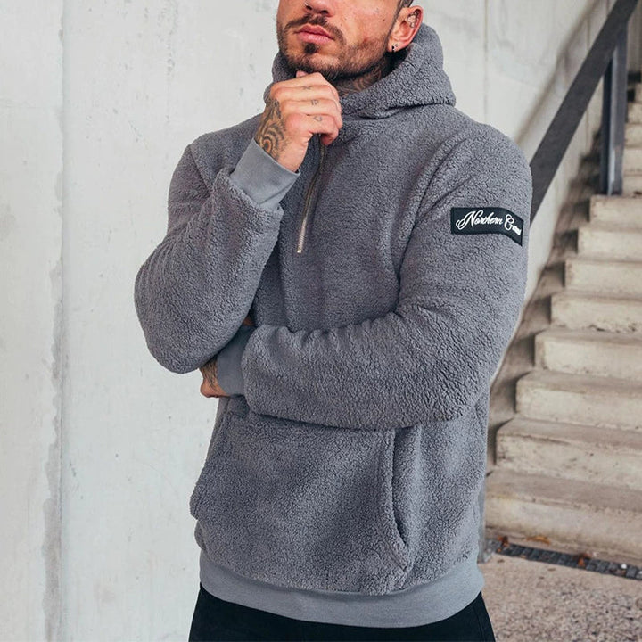 Men's Hooded Sweatshirt with Fleece Effect