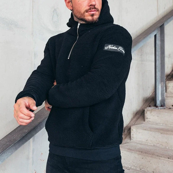 Men's Hooded Sweatshirt with Fleece Effect