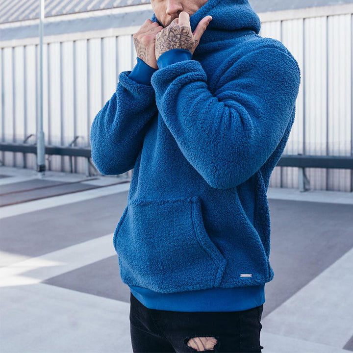 Men's Hooded Sweatshirt with Fleece Effect