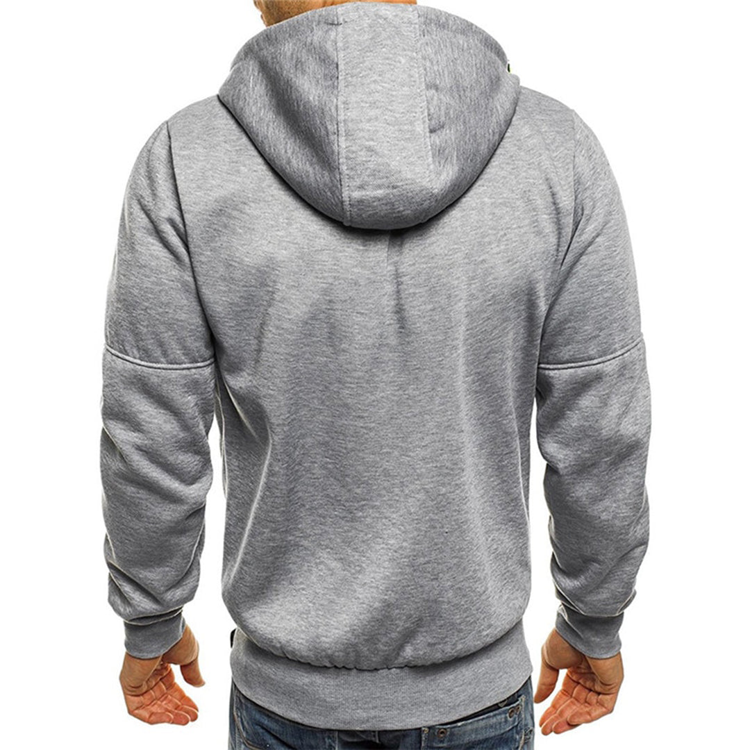 Men's Zip-Up Hoodie with Long Sleeves