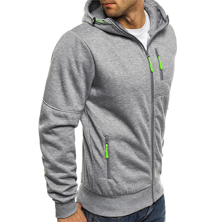 Men's Zip-Up Hoodie with Long Sleeves