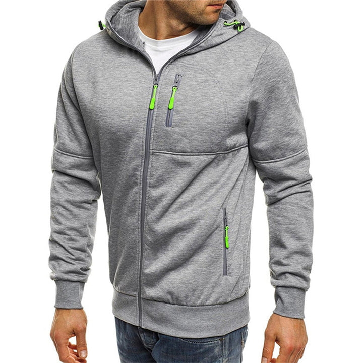Men's Zip-Up Hoodie with Long Sleeves