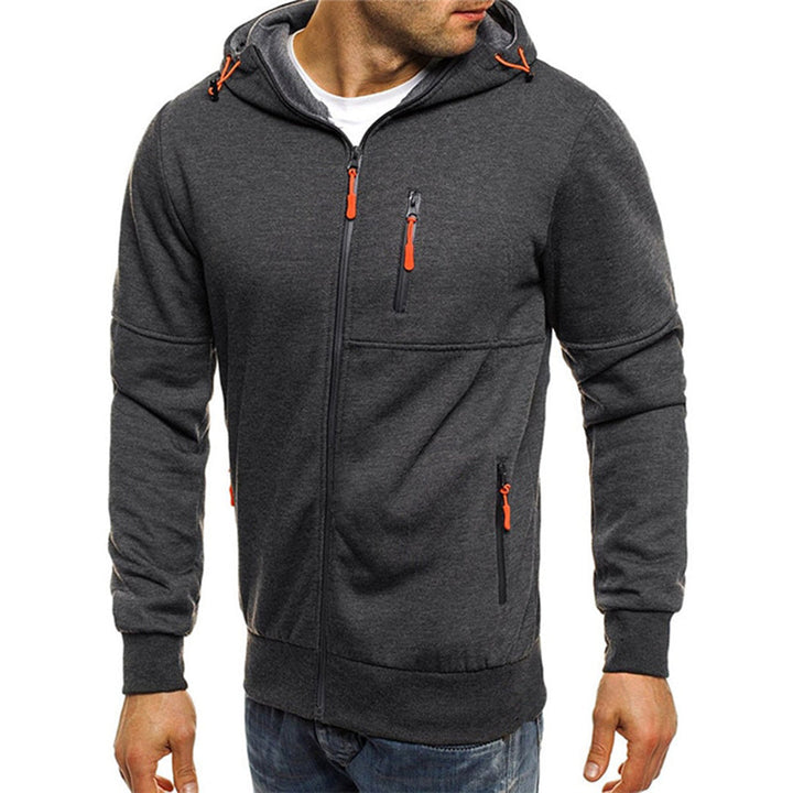 Men's Zip-Up Hoodie with Long Sleeves