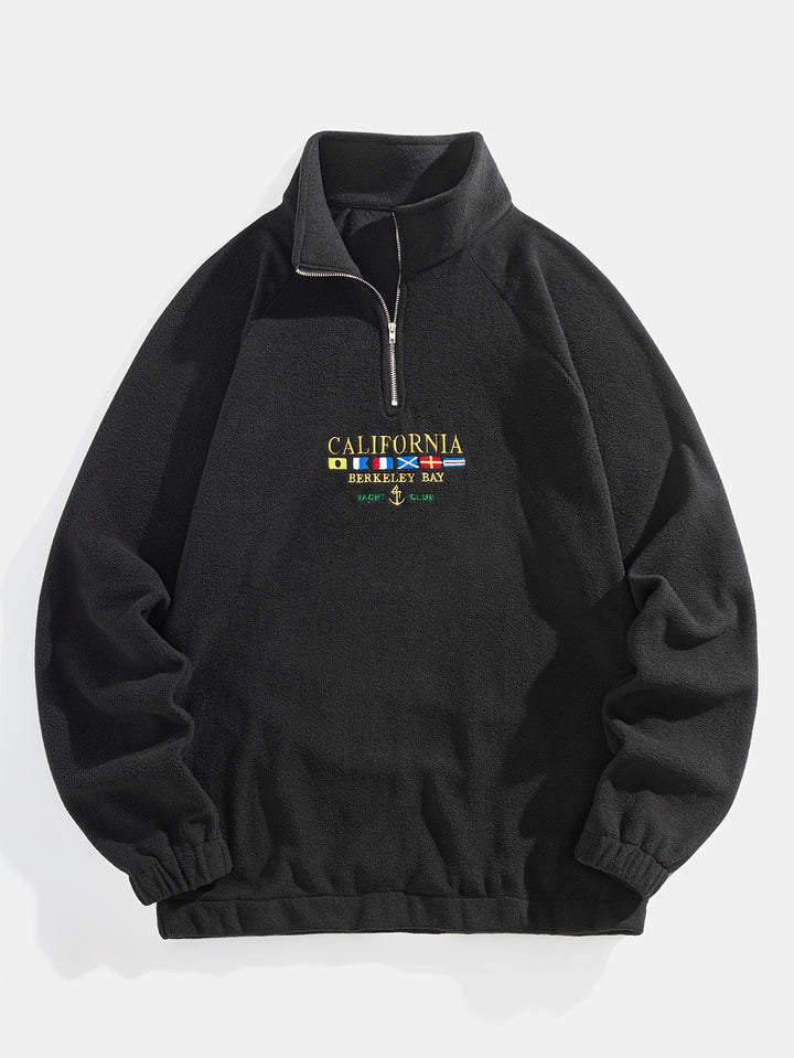 Men's Half-Zip High Collar Sweatshirt - Elena Harper