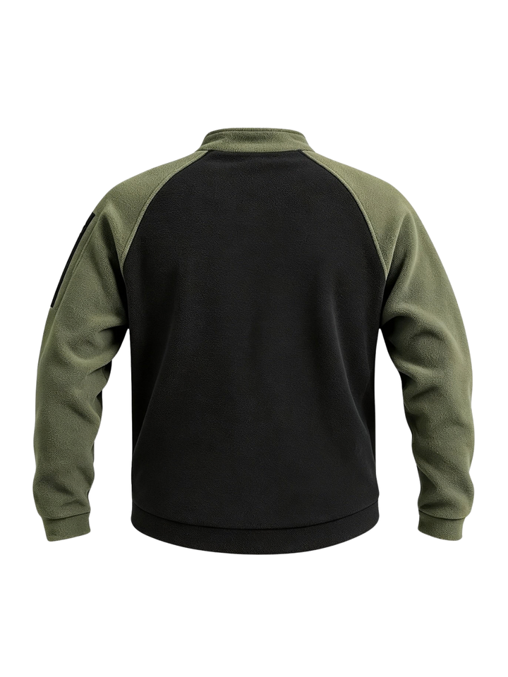 Men's Zip-Up High Collar Sweatshirt with Raglan Sleeves