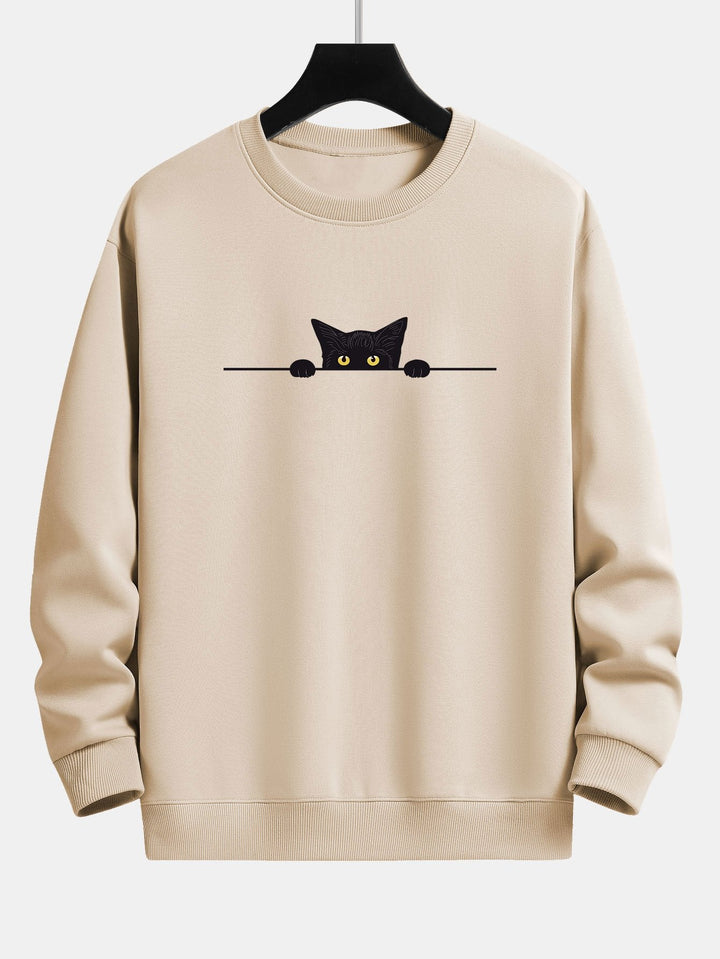 Men's Printed Sweatshirt with Round Neck - Elena Harper