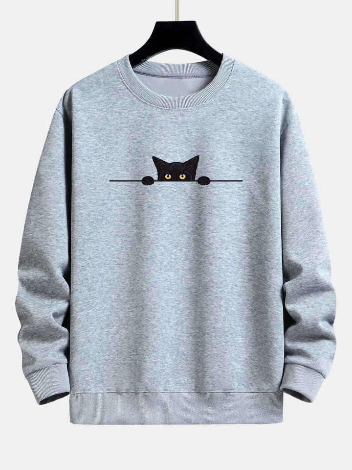 Men's Printed Sweatshirt with Round Neck - Elena Harper