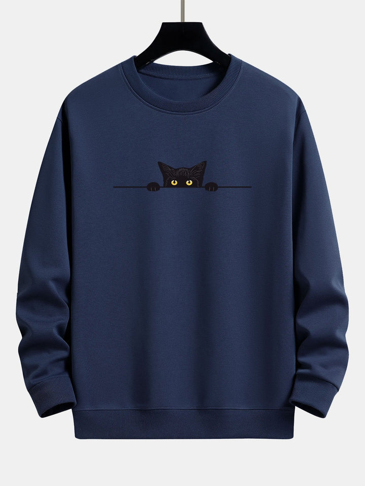 Men's Printed Sweatshirt with Round Neck - Elena Harper