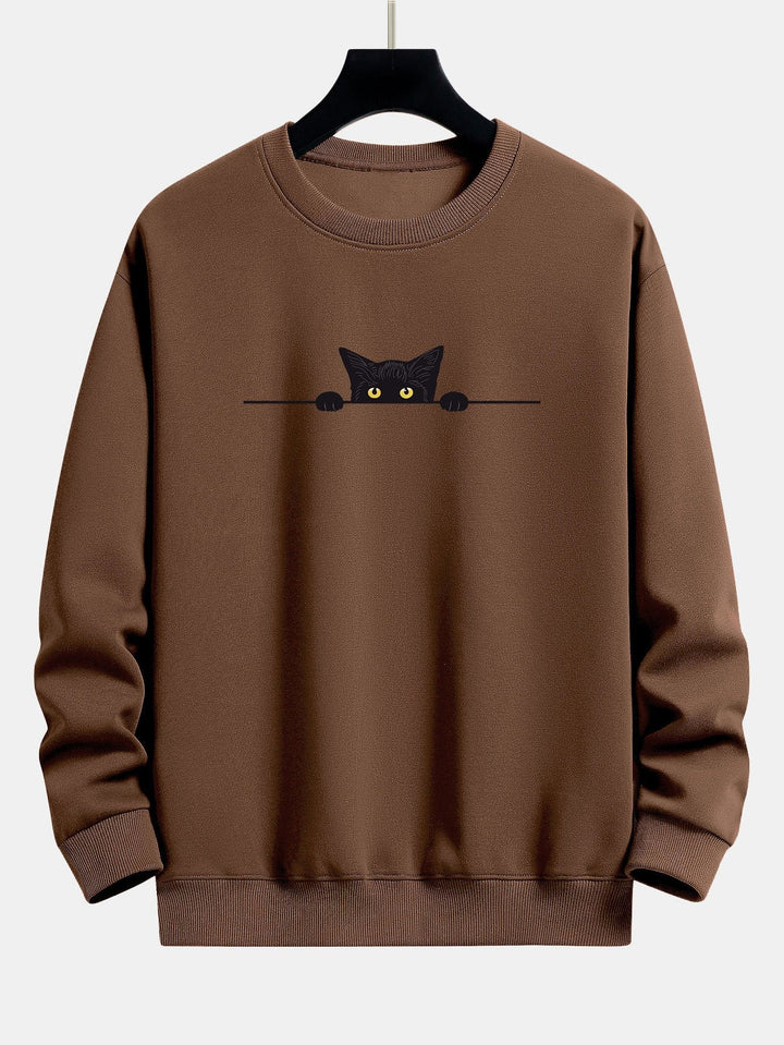 Men's Printed Sweatshirt with Round Neck - Elena Harper