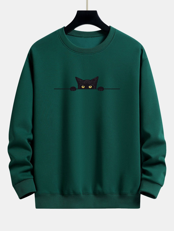 Men's Printed Sweatshirt with Round Neck - Elena Harper