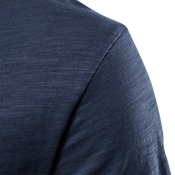 Men's fine knit T-shirt with round neck and short sleeves - Elena Harper