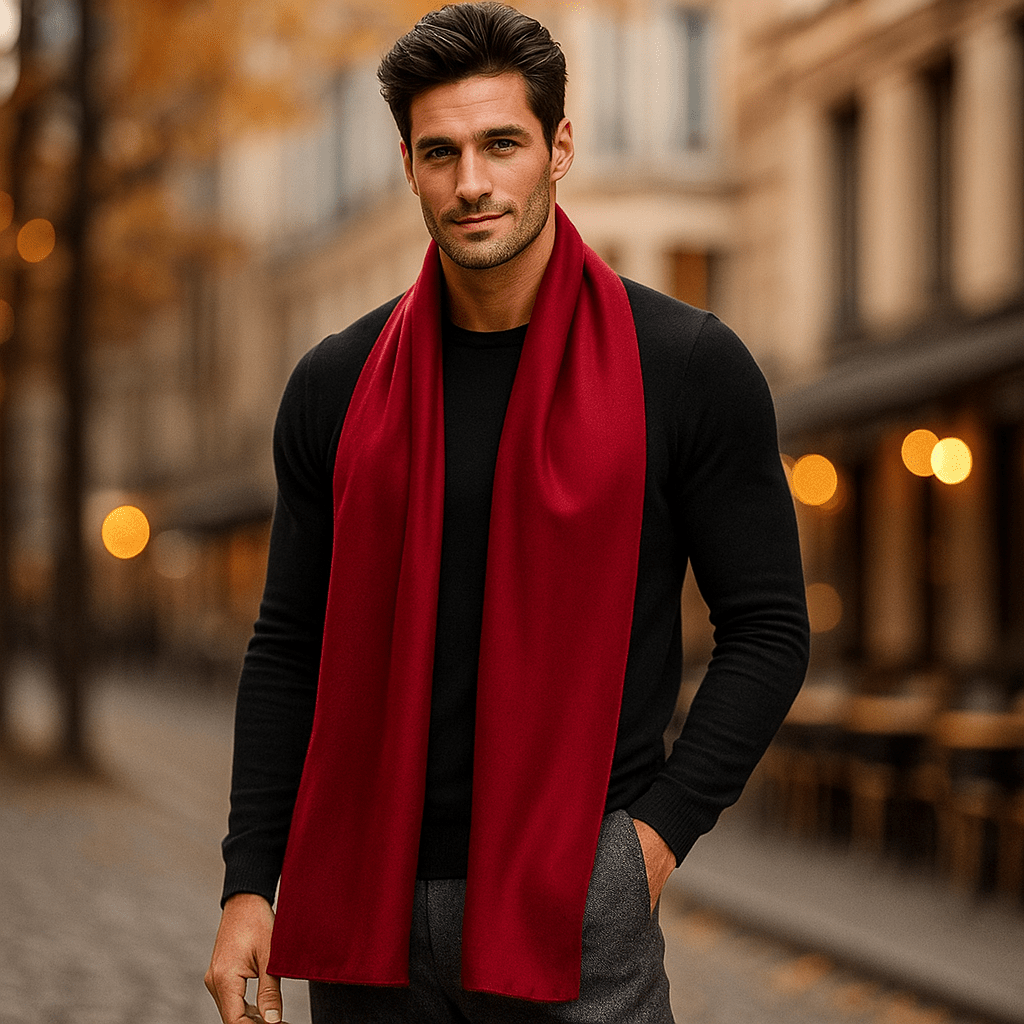 Men's wool-effect scarf with stripes - Loïc